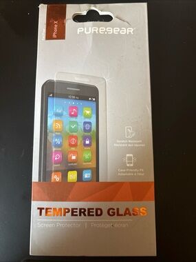 Tempered Glass Screen Protector for iPhone X - Orange/White Packaging